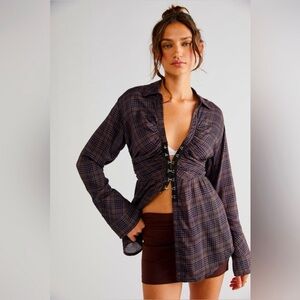 Free People We The Free Catalina Remade Shirt | Black Combo